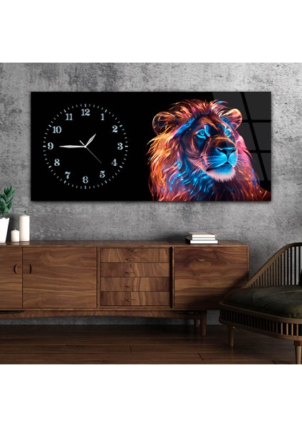 Yatay Saatli Yandan Sanat Temalı Cam Tablo YSYS303