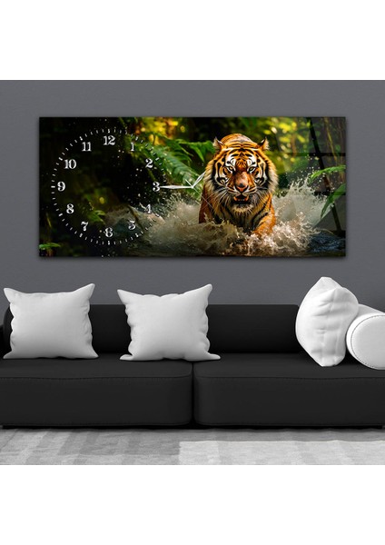 Yatay Saatli Yandan Sanat Temalı Cam Tablo YSYS304 fiyatları