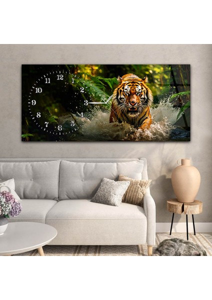 Yatay Saatli Yandan Sanat Temalı Cam Tablo YSYS304 modelleri