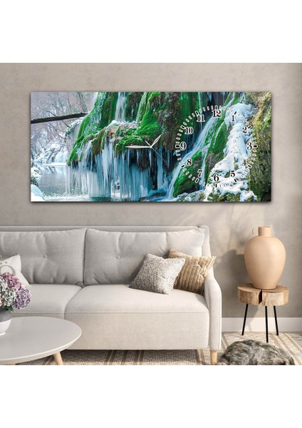 Yatay Saatli Yandan Sanat ve Doğa Temalı Cam Tablo YSYS095 modelleri