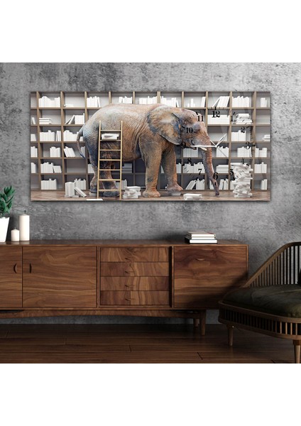 Yatay Saatli Yandan Sanat ve Doğa Temalı Cam Tablo YSYS065