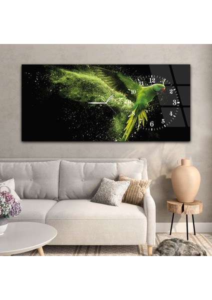 Yatay Saatli Yandan Sanat ve Doğa Temalı Cam Tablo YSYS090 modelleri