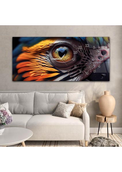Yatay Saatli Yandan Sanat ve Doğa Temalı Cam Tablo YSYS127 modelleri