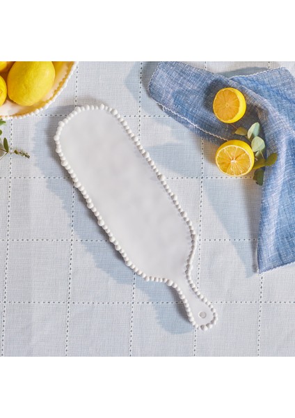 Perla Melamin Peynir Tabağı 43 cm Beyaz