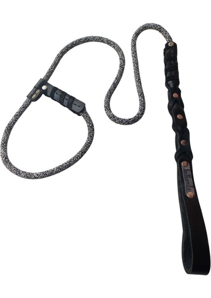 köpek boyun tasması gezdirme kayışlı hakiki deri / halat kalınlık:12mm uzunluk:120cm dog collar TB4-2