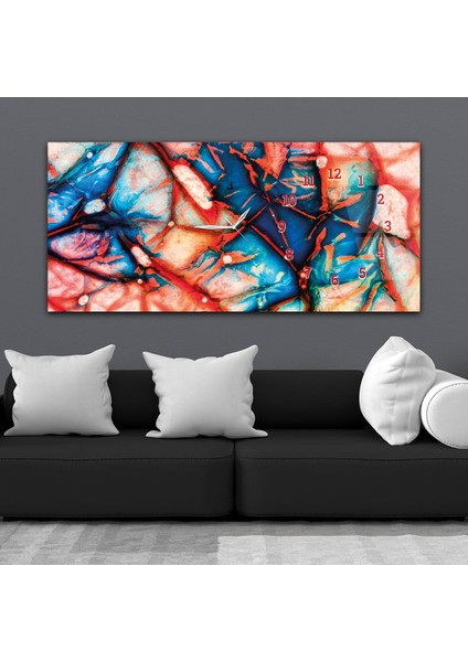 Yatay Saatli Yandan Sanat ve Doğa Temalı Cam Tablo YSYS145 fiyatları