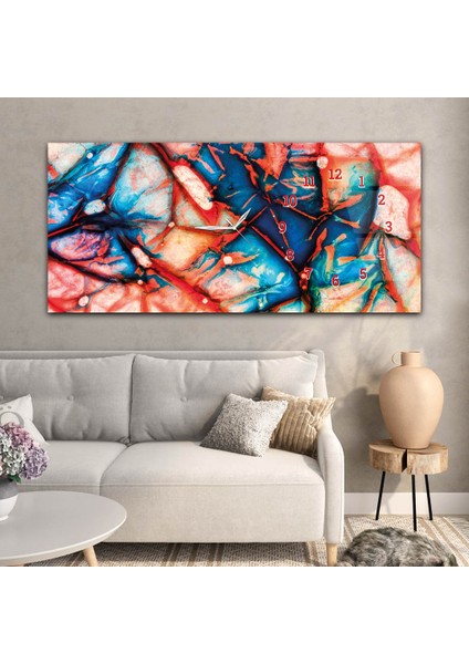 Yatay Saatli Yandan Sanat ve Doğa Temalı Cam Tablo YSYS145 modelleri