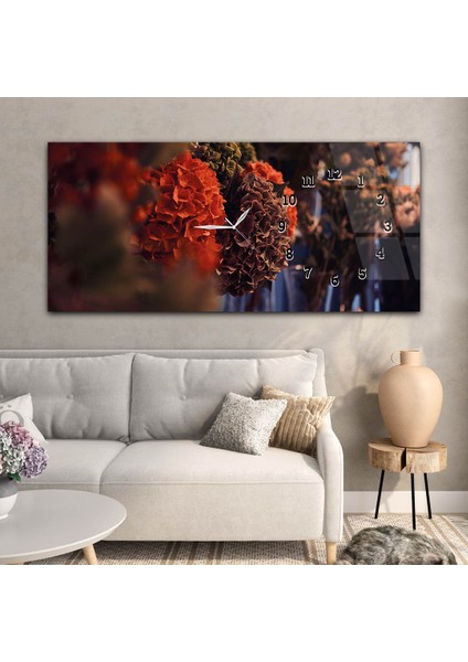 Yatay Saatli Yandan Sanat ve Doğa Temalı Cam Tablo YSYS212 modelleri