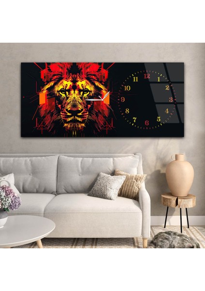 Yatay Saatli Yandan Sanat Temalı Cam Tablo YSYS351 modelleri