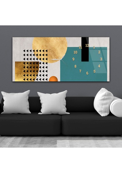 Yatay Saatli Yandan Sanat ve Doğa Temalı Cam Tablo YSYS151 fiyatları