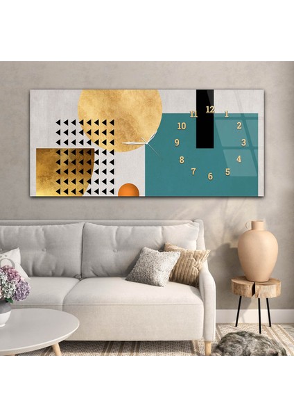 Yatay Saatli Yandan Sanat ve Doğa Temalı Cam Tablo YSYS151 modelleri