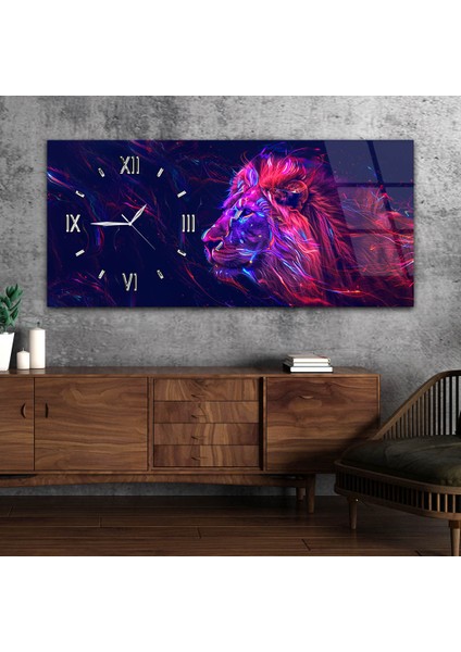 Yatay Saatli Yandan Sanat Temalı Cam Tablo YSYS320