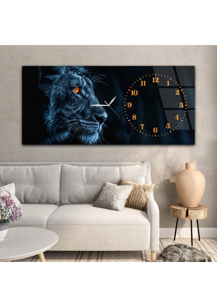 Yatay Saatli Yandan Sanat Temalı Cam Tablo YSYS299 modelleri