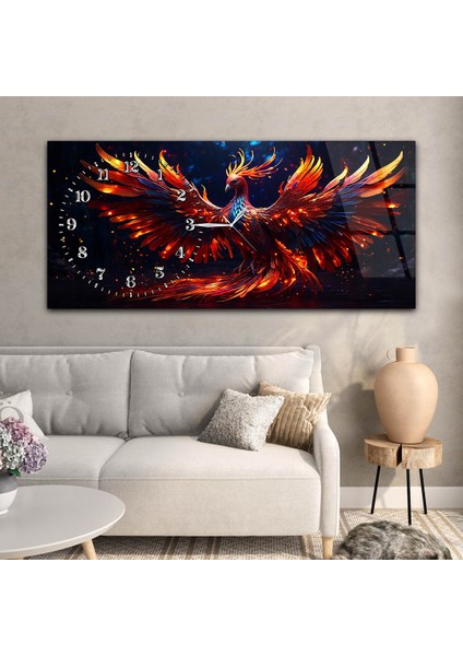 Yatay Saatli Yandan Sanat Temalı Cam Tablo YSYS295 modelleri