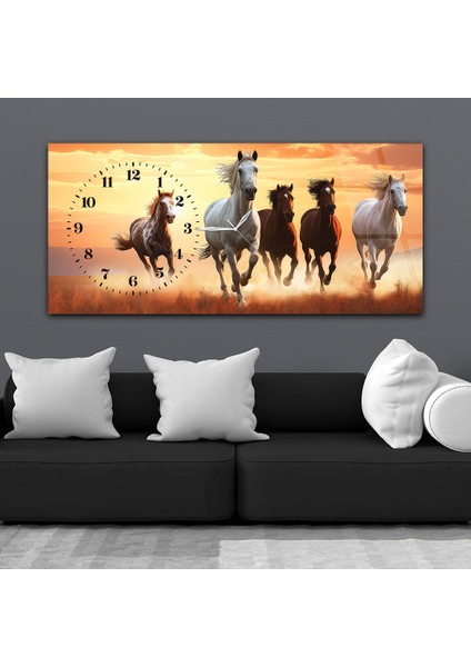 Yatay Saatli Yandan Sanat Temalı Cam Tablo YSYS310 fiyatları