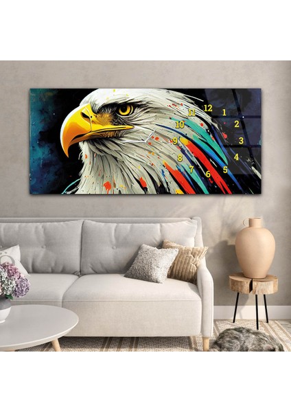 Yatay Saatli Yandan Sanat ve Doğa Temalı Cam Tablo YSYS156 modelleri