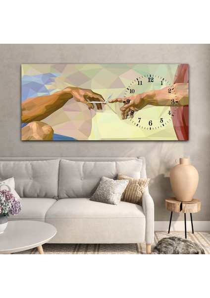 Yatay Saatli Yandan Sanat ve Doğa Temalı Cam Tablo YSYS073 modelleri