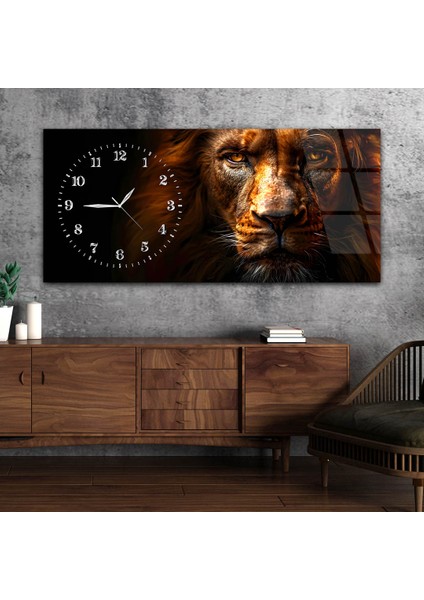 Yatay Saatli Yandan Sanat Temalı Cam Tablo YSYS318