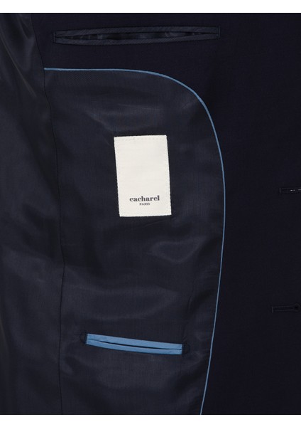 Erkek Lacivert Slim Fit %100 Yün Klasik Takım Elbise 50306038-VR033