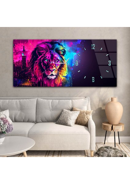 Yatay Saatli Yandan Sanat Temalı Cam Tablo YSYS327 modelleri