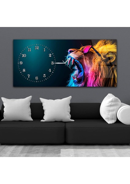 Yatay Saatli Yandan Sanat Temalı Cam Tablo YSYS324 fiyatları