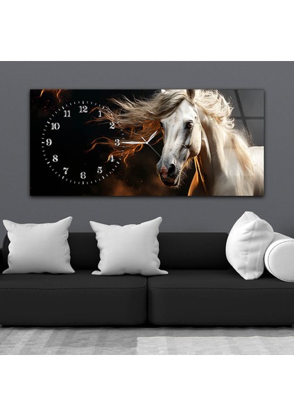 Yatay Saatli Yandan Sanat Temalı Cam Tablo YSYS330 fiyatları