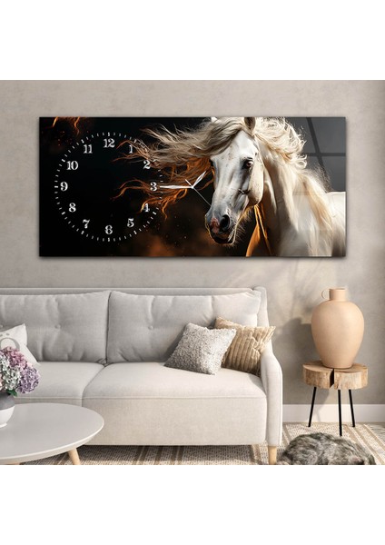 Yatay Saatli Yandan Sanat Temalı Cam Tablo YSYS330 modelleri