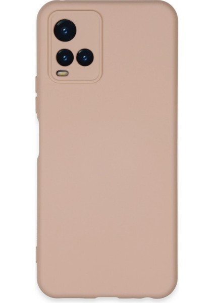Vivo Y21S Kılıf Nano Içi Kadife Silikon - Pudra Ynsmr