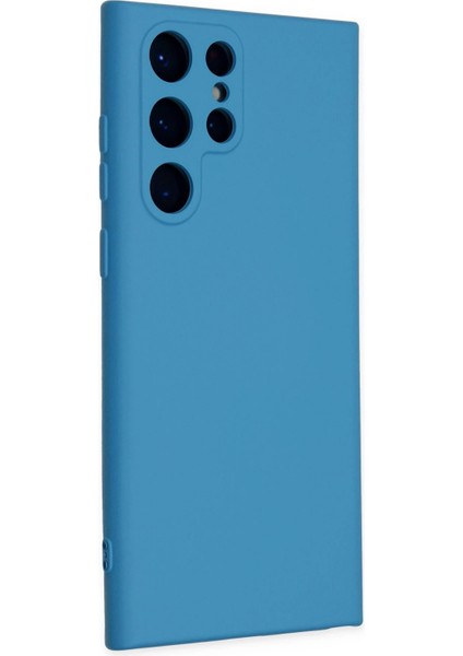 Samsung Galaxy S22 Ultra Kılıf Nano Içi Kadife Silikon - Mavi Ynsmr