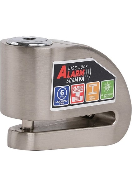 Armor 606MVA 6 mm 120 Desibel Paslanmaz Çelik Alarmlı Disk Kilidi