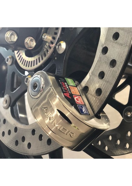 Armor 606MVA 6 mm 120 Desibel Paslanmaz Çelik Alarmlı Disk Kilidi