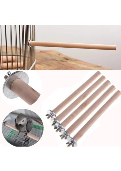 Trendme 2 Adet Ahşap Kuş Tüneği 20 cm