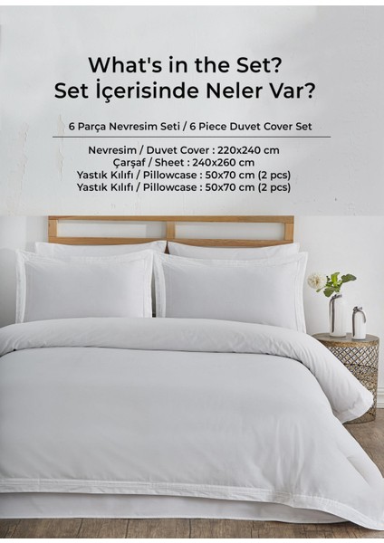 300 Tc King Pamuk Saten Nakışlı Nevresim Takımı Battal Çift Kişilik 6 Parça Krem Kırık Beyaz Stella fırsatları