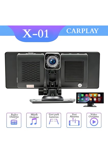 X-01 Ekranlı Carplay Ön Kamera, Arka Kamera, Kolay Bağlantı