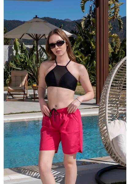 Basic Model Fuşya Kadın Deniz Şortu