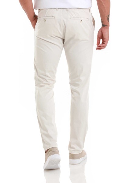 Taş Rengi Regular Fit Düz Yandan Cep Pamuklu Jogger Kanvas Pantolon