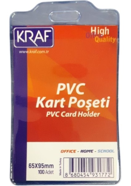 Kart Poşet Şeffaf Dikey 65 x 95 mm 5 Adet + Kraf Kart Askı Ipi Yeşil Metal Klipsli 5 Adet Set