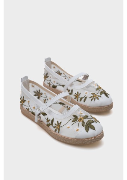 Shela Bantlı Çiçekli Kadın Espadril