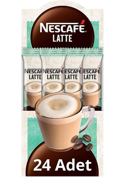 Nescafe 3'ü 1 Arada Hazır Kahve Latte 14.5 G x 24 Adet