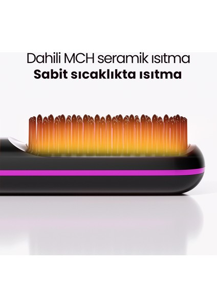 Şarjlı ve Taşınabilir Iyonik Saç Şekillendirici ve Düzleştirici Fön Tarağı
