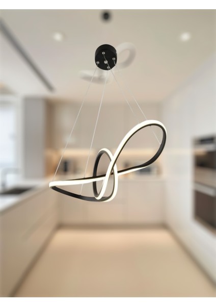 Modern Siyah Papyon Model 3 Renk (Beyaz & Sarı & Günışığı) Lüks LED Avize