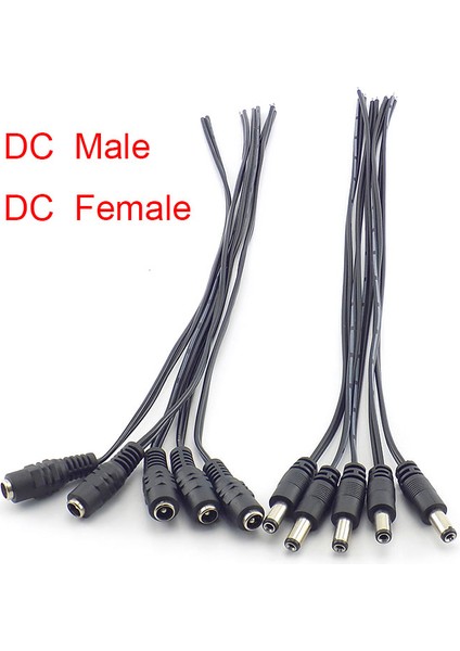Ayak Kanepe Dc 5.5x2.1mm Dişi Erkek Fiş Jakı Güç Uzatma Kablosu Tel Bağlayıcı Adaptör Konnektörü LED Işık Şeridi Güvenlik Kamerası (Yurt Dışından)