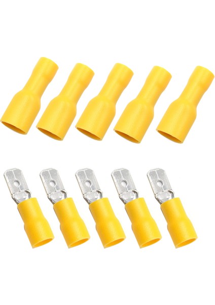 Spade KONNEKTÖR-100 x FDFD1.25-250 Terminal Blokları 100 x MDD1.25-250 Terminal Blokları-Sarı (Yurt Dışından)