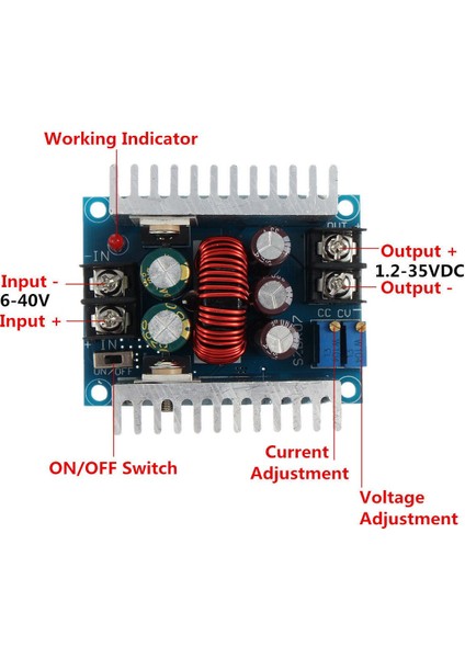 300W 20A Dc Buck Modülü Sabit Akım Ayarlanabilir Düşürücü Dönüştürücü Gerilimi (Yurt Dışından) fiyatları