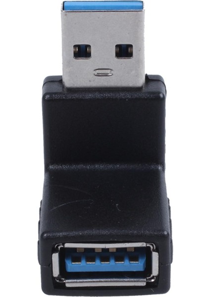90 Derece USB 3.0 A Erkek - Dişi M/f Fiş Adaptörü Konnektörü Siyah (Yurt Dışından)