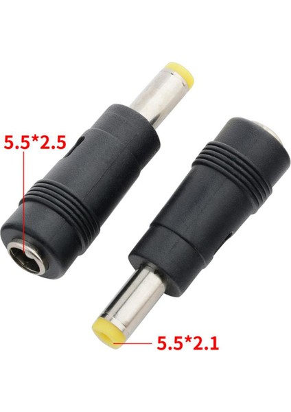 Adet 5.5x2.5mm Kadın 5.5x2.1mm Erkek Dc Güç Konektörü Adaptörü Dizüstü Bilgisayar (Yurt Dışından)