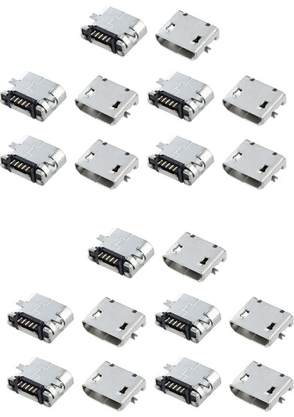 Ncanruı 20 Adet Yedek Parça B Tipi Mikro-Usb Dişi Jak Konnektörü Port Soketi (Yurt Dışından)