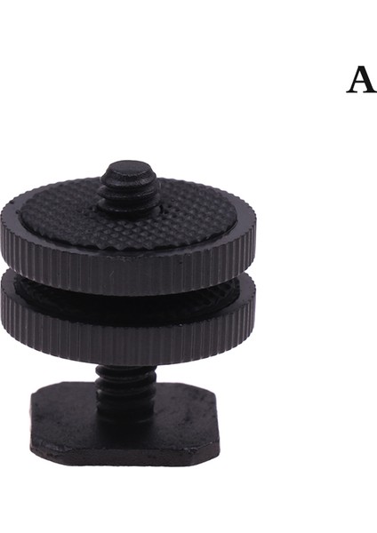 Kamera Üç Kafa Sıcak Ayakkabı Montaj Adaptörü Çift Vidalı Braket Tutucu Kamera LED Video Mikrofon Monitör Flaş Işığı (Yurt Dışından) fiyatları