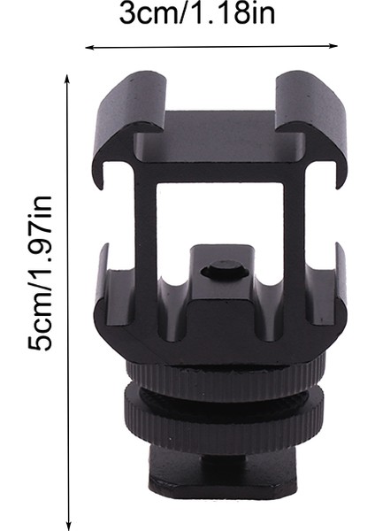 Kamera Üç Kafa Sıcak Ayakkabı Montaj Adaptörü Çift Vidalı Braket Tutucu Kamera LED Video Mikrofon Monitör Flaş Işığı (Yurt Dışından) modelleri