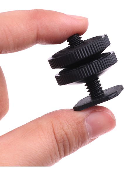 Kamera Üç Kafa Sıcak Ayakkabı Montaj Adaptörü Çift Vidalı Braket Tutucu Kamera LED Video Mikrofon Monitör Flaş Işığı (Yurt Dışından) fırsatları